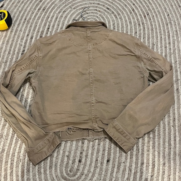 Amo Tan / Brown Carly Cropped Chore Denim Fall Jacket xs EUC - Picture 4 of 7